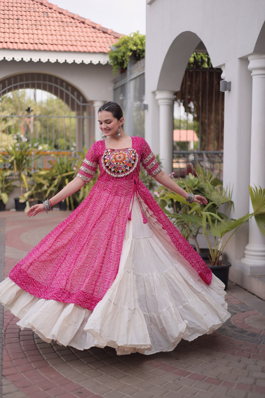 Navratri Special Designer Kurti With Lehenga for Women - Traditional Garba Wear