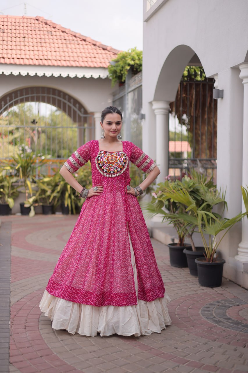 Navratri Special Designer Kurti With Lehenga for Women - Traditional Garba Wear