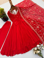 Elegant Anarkali Suit with Embroidered Dupatta for Festive Celebrations
