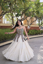Cotton Festive Lehenga With kutchi patchework Blouse For Navratri Festival