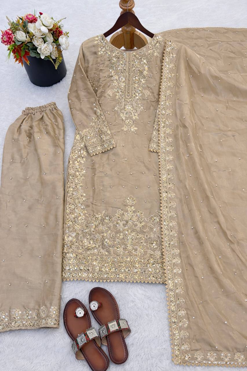 Designer Silk Embroidered Kurta Bottom For Dupatta For Festive & Celebrations