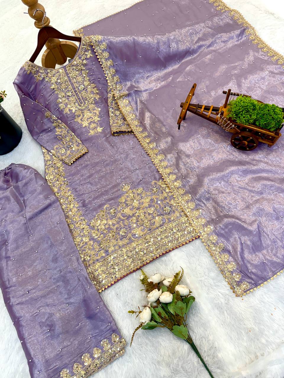 Designer Silk Embroidered Kurta Bottom For Dupatta For Festive & Celebrations