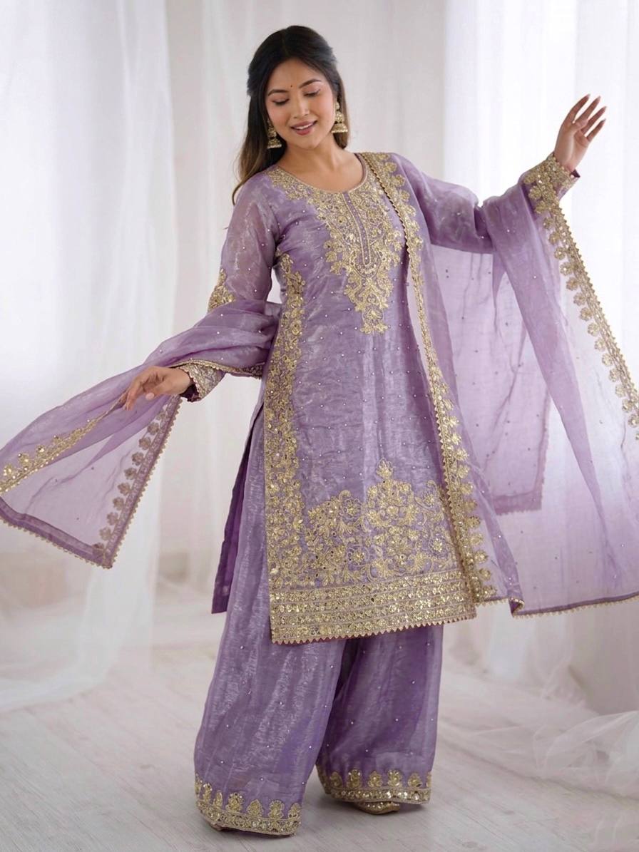 Designer Silk Embroidered Kurta Bottom For Dupatta For Festive & Celebrations