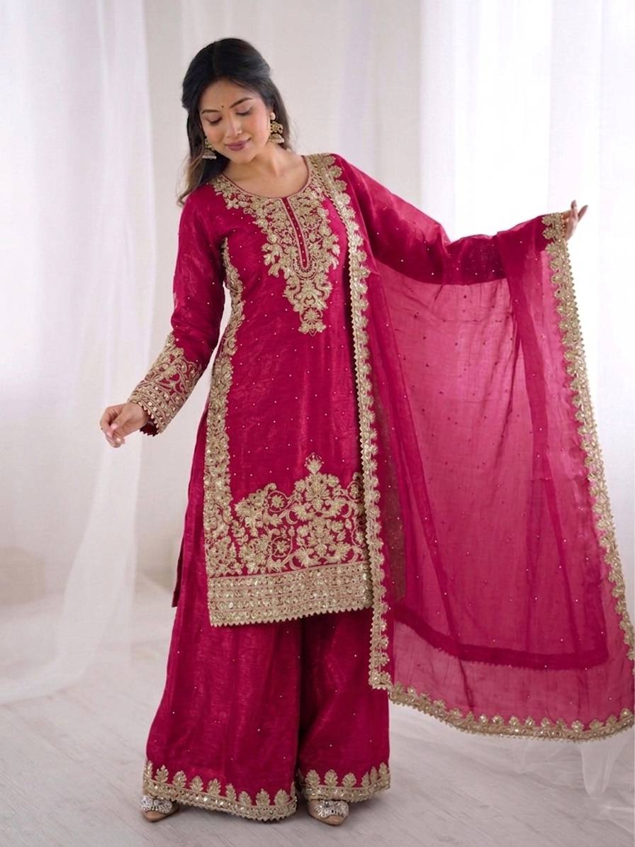 Designer Silk Embroidered Kurta Bottom For Dupatta For Festive & Celebrations