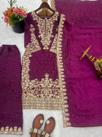 Designer Silk Embroidered Kurta Bottom For Dupatta For Festive & Celebrations
