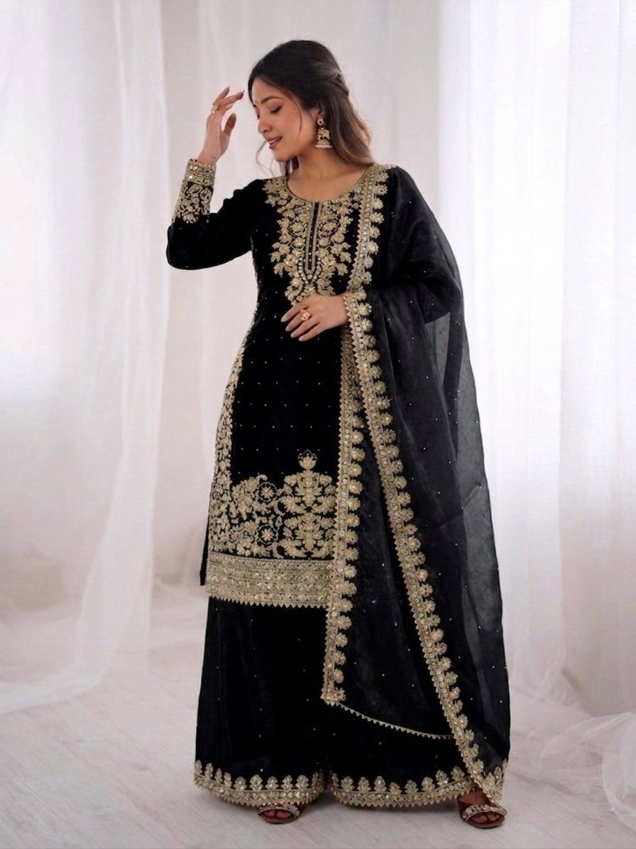 Designer Silk Embroidered Kurta Bottom For Dupatta For Festive & Celebrations