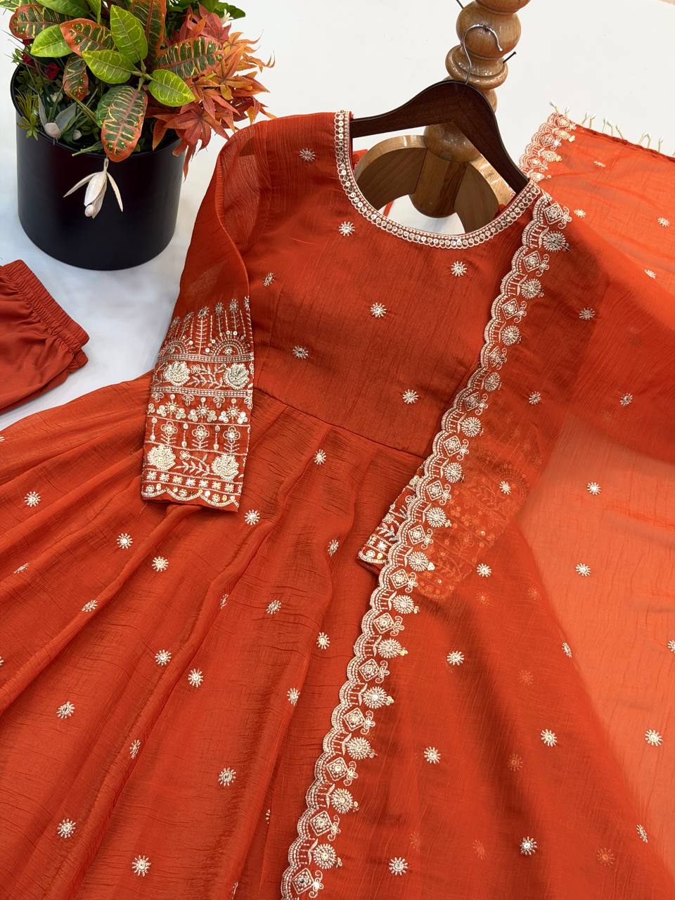 Designer Ready to Wear Anarkali Gown, Pant With Dupatta- Wedding & Festive Wear