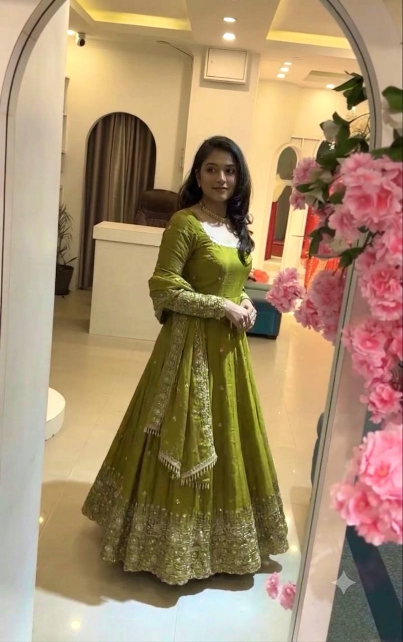 Designer Ready to Wear Anarkali Gown, Pant With Dupatta- Wedding & Festive Wear