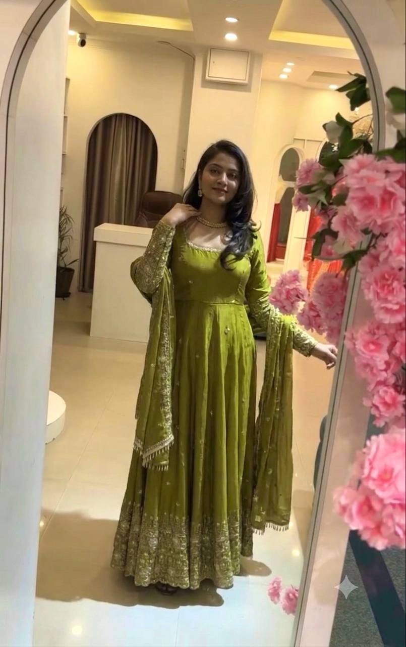 Designer Ready to Wear Anarkali Gown, Pant With Dupatta- Wedding & Festive Wear