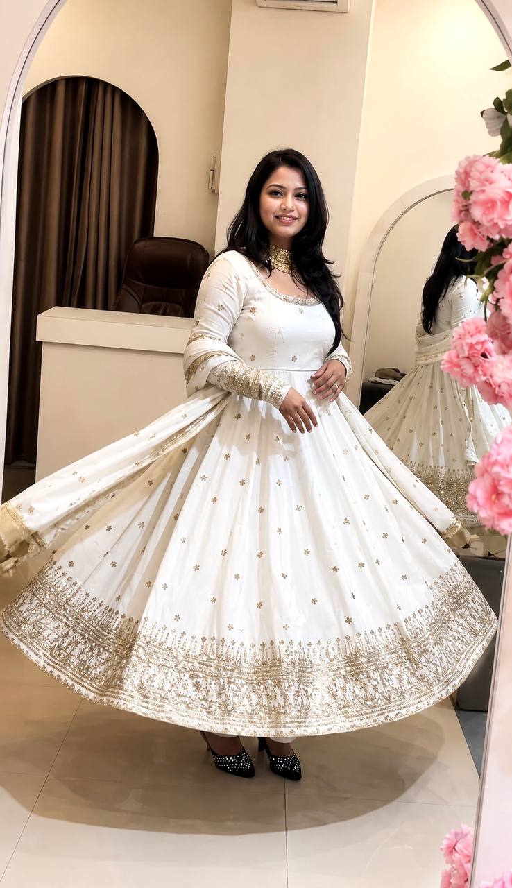 Designer Ready to Wear Anarkali Gown, Pant With Dupatta- Wedding & Festive Wear