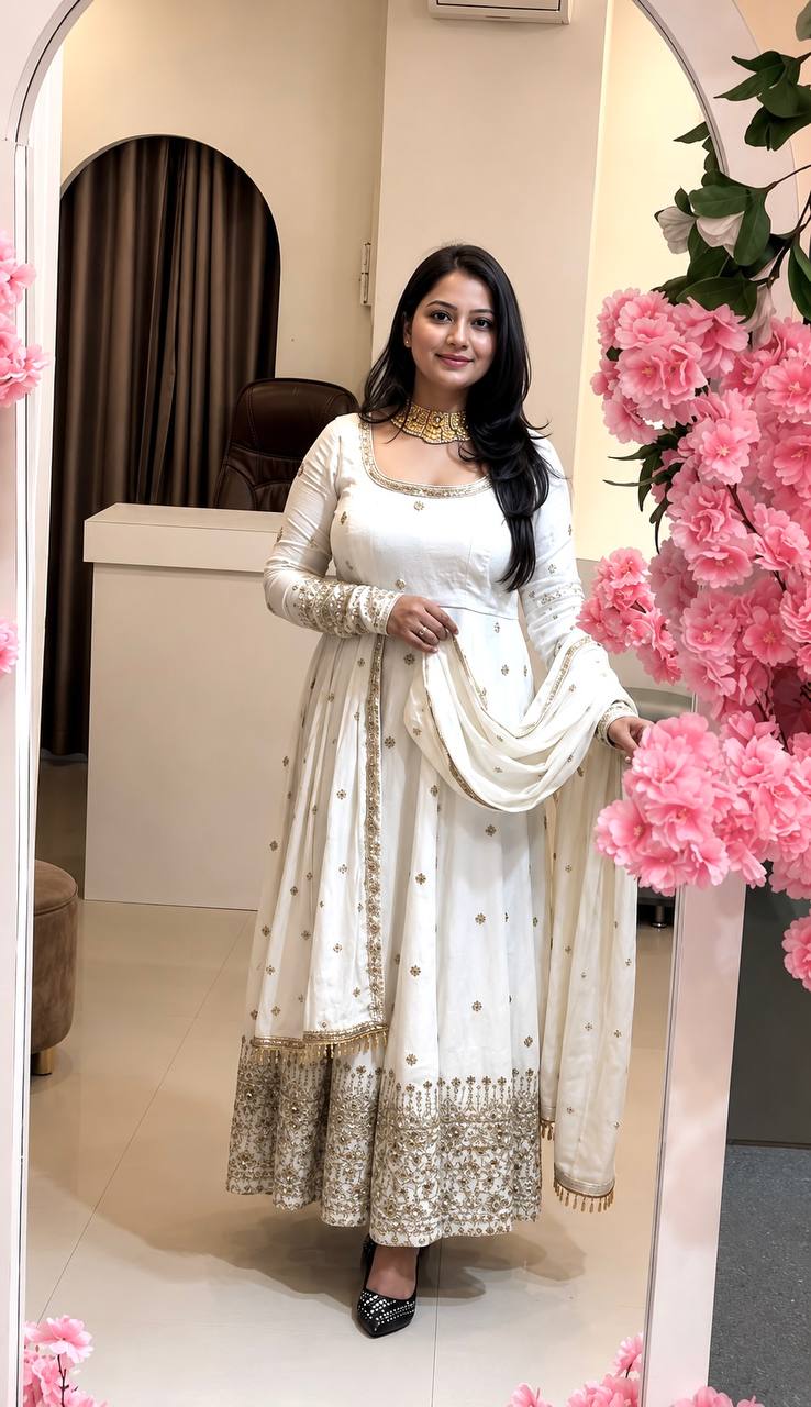 Designer Ready to Wear Anarkali Gown, Pant With Dupatta- Wedding & Festive Wear