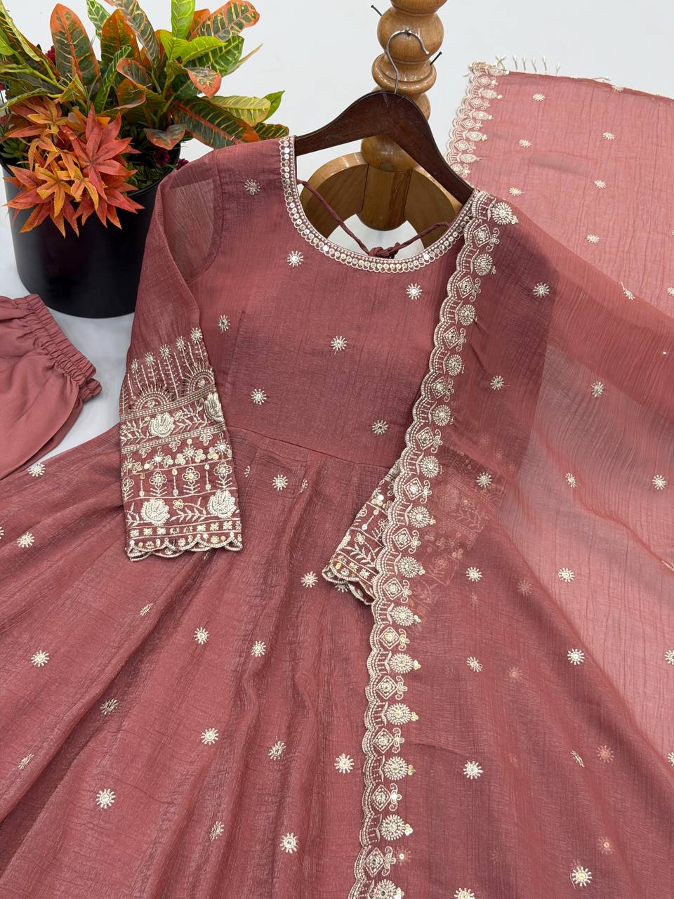 Designer Ready to Wear Anarkali Gown, Pant With Dupatta- Wedding & Festive Wear