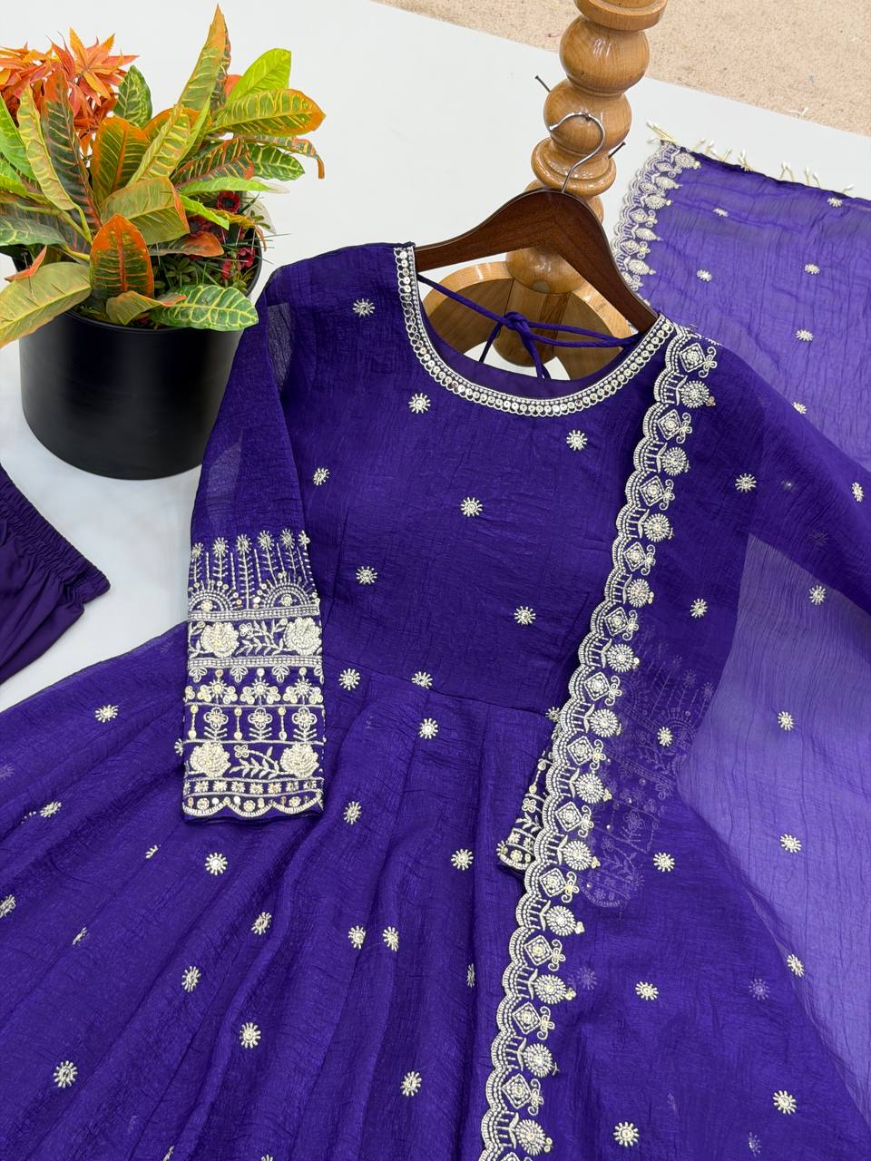 Designer Ready to Wear Anarkali Gown, Pant With Dupatta- Wedding & Festive Wear