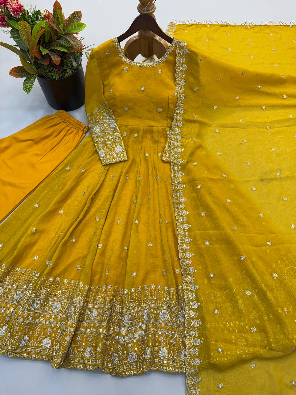 Designer Ready to Wear Anarkali Gown, Pant With Dupatta- Wedding & Festive Wear