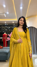 Designer Ready to Wear Anarkali Gown, Pant With Dupatta- Wedding & Festive Wear
