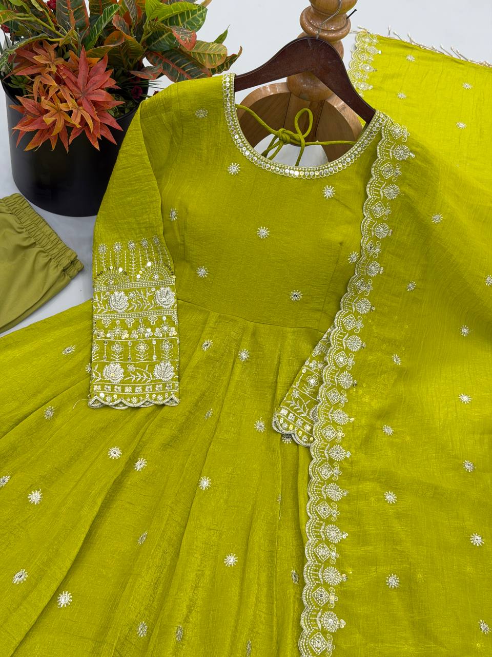 Designer Ready to Wear Anarkali Gown, Pant With Dupatta- Wedding & Festive Wear