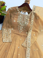 Long Flaired Anarkali Gown Pant With Dupatta - Festive & Wedding Wear