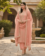 Exclusive 3 Piece Kurti Palazzo Set : Perfect for Weddings