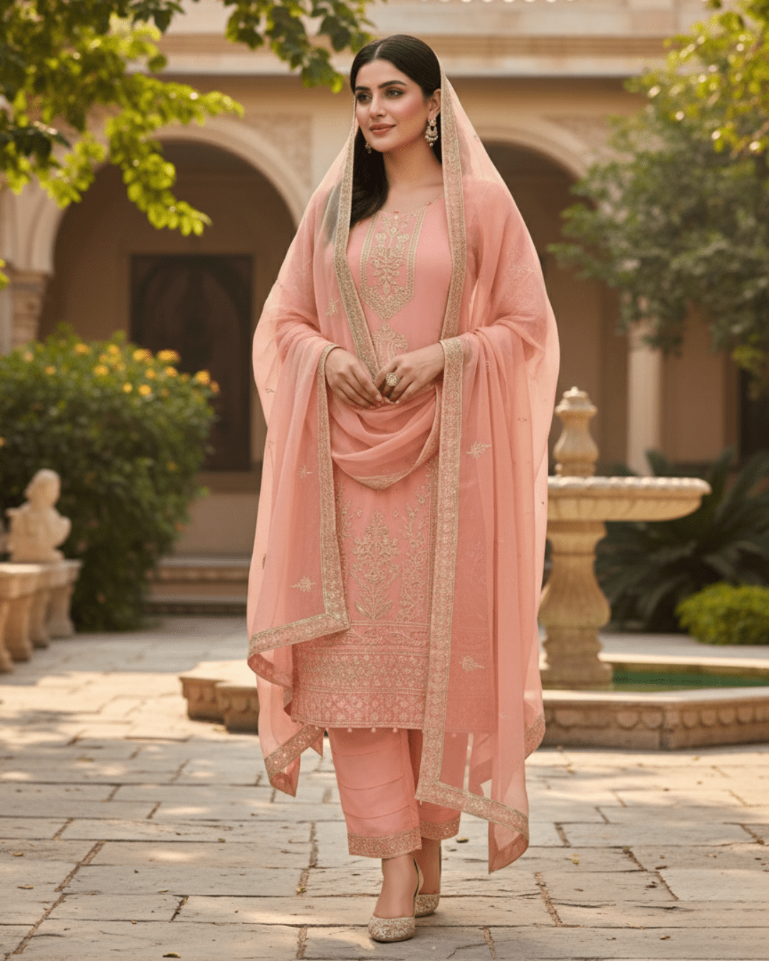 Exclusive 3 Piece Kurti Palazzo Set : Perfect for Weddings