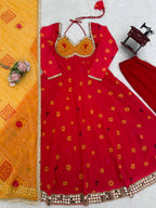 Traditional Indian Georgette Digitial Print With Real Mirror Work Suit For Festivals And Parties