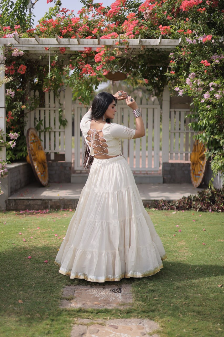 Traditional Festive Top With Lehenga- Elegant Garba Dance & Celebration Outfit