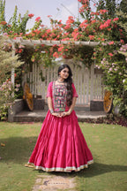 Traditional Festive Top With Lehenga- Elegant Garba Dance & Celebration Outfit