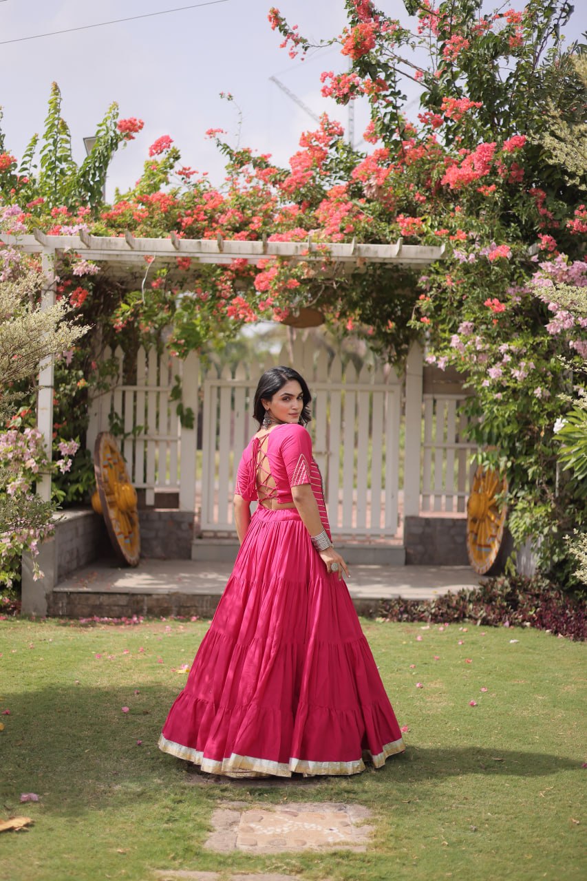 Traditional Festive Top With Lehenga- Elegant Garba Dance & Celebration Outfit
