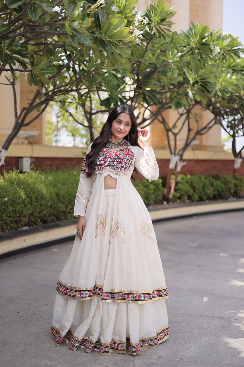 Garba Special Ethnic Top(Shrug) Lehenga with Dupatta -Traditional Dandiya Dance Outfit