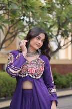 Garba Special Ethnic Top(Shrug) Lehenga with Dupatta -Traditional Dandiya Dance Outfit