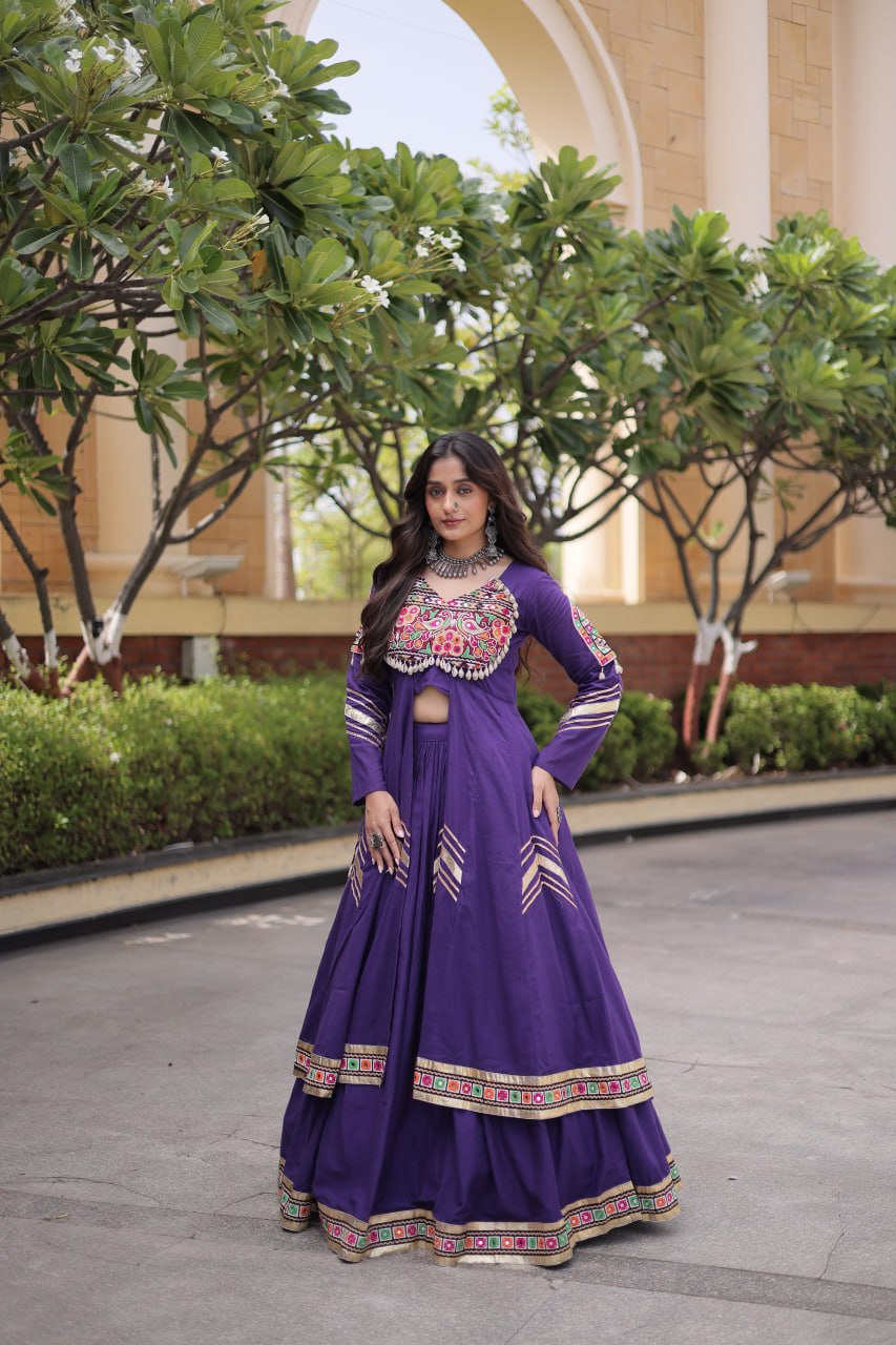 Garba Special Ethnic Top(Shrug) Lehenga with Dupatta -Traditional Dandiya Dance Outfit