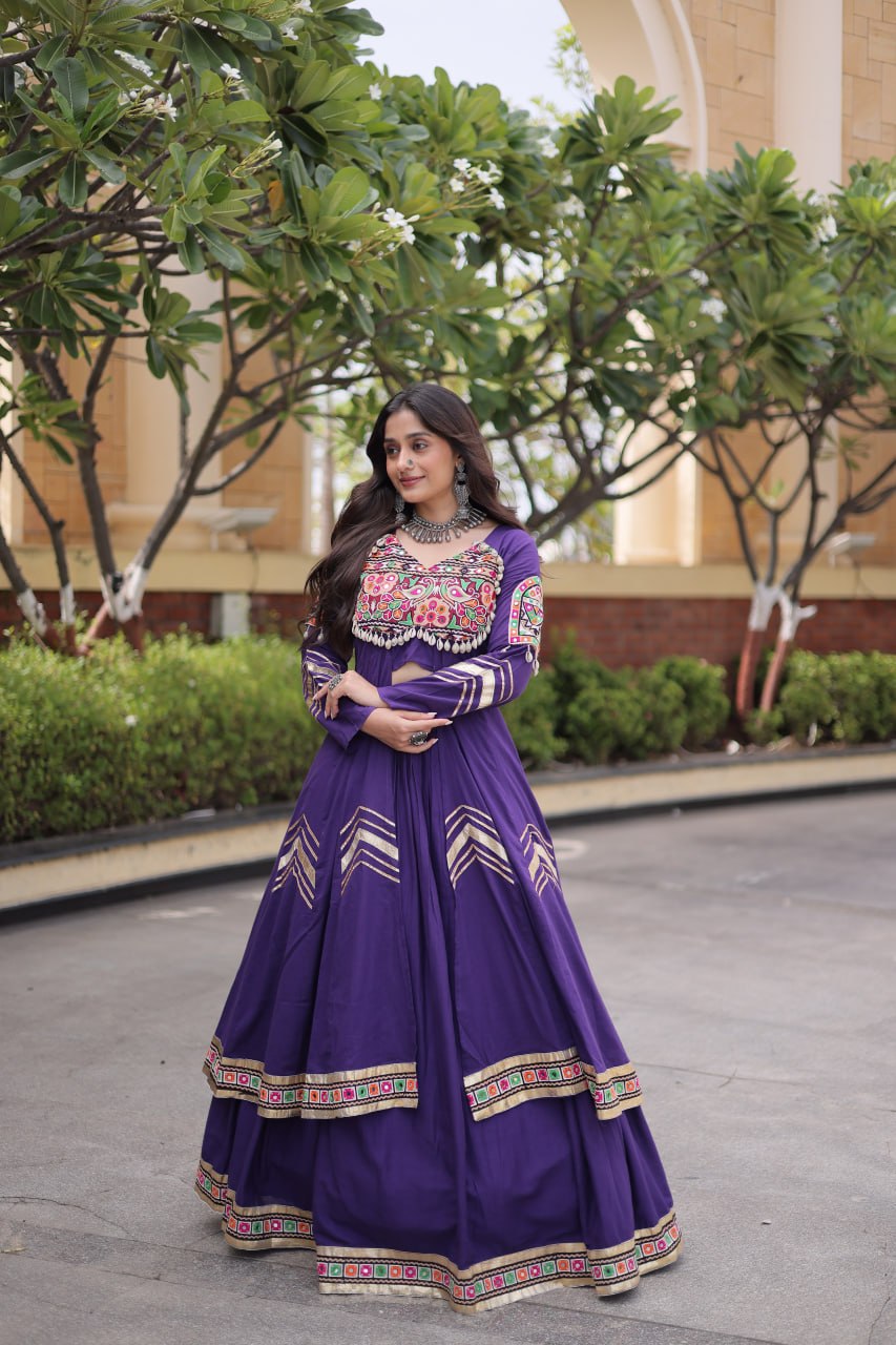 Garba Special Ethnic Top(Shrug) Lehenga with Dupatta -Traditional Dandiya Dance Outfit