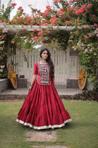 Traditional Festive Top With Lehenga- Elegant Garba Dance & Celebration Outfit