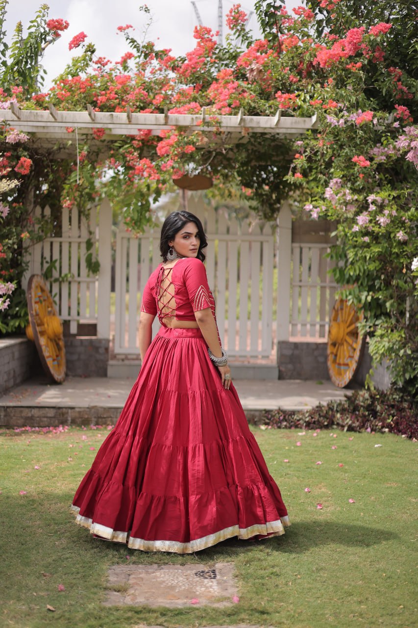 Traditional Festive Top With Lehenga- Elegant Garba Dance & Celebration Outfit