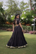 Traditional Festive Top With Lehenga- Elegant Garba Dance & Celebration Outfit