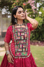 Traditional Festive Top With Lehenga- Elegant Garba Dance & Celebration Outfit