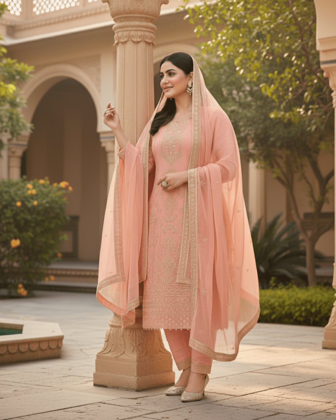 Exclusive 3 Piece Kurti Palazzo Set : Perfect for Weddings
