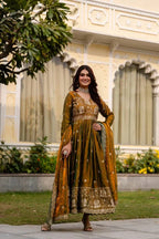 Party Wear Fendy Satin Gown with Micro Cotton Inner & Wide Flair