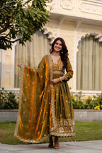Party Wear Fendy Satin Gown with Micro Cotton Inner & Wide Flair