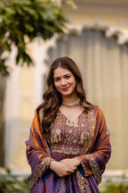 Party Wear Fendy Satin Gown with Micro Cotton Inner & Wide Flair