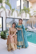 Traditional Eid Look Super Silk Kurti Sharara with Cotton Inner & Dupatta
