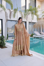 Traditional Eid Look Super Silk Kurti Sharara with Cotton Inner & Dupatta