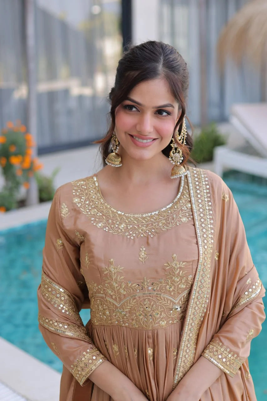 Traditional Eid Look Super Silk Kurti Sharara with Cotton Inner & Dupatta