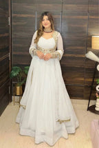 Designer Full Sleeve Maxi Anarkali with Embroidered Koti