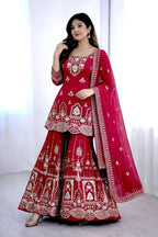 Ethnic Embroidered Top Sharara Set for Eid Celebration