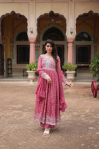 Luxury Faux Georgette Kurti Plazzo Suit with Rich Embroidery