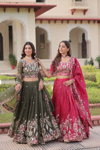 Wedding Wear Gold Crush Lehenga Choli with Heavy Zari Work