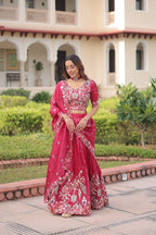 Wedding Wear Gold Crush Lehenga Choli with Heavy Zari Work