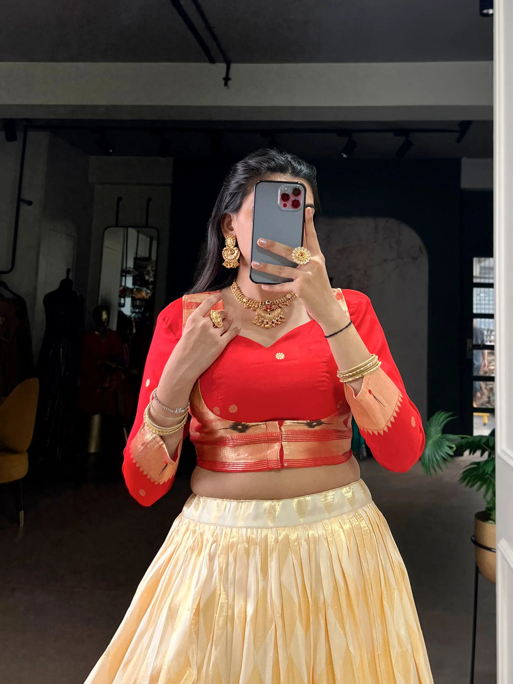 Royal Look Paithani Lehenga with Stitched Blouse & Koti