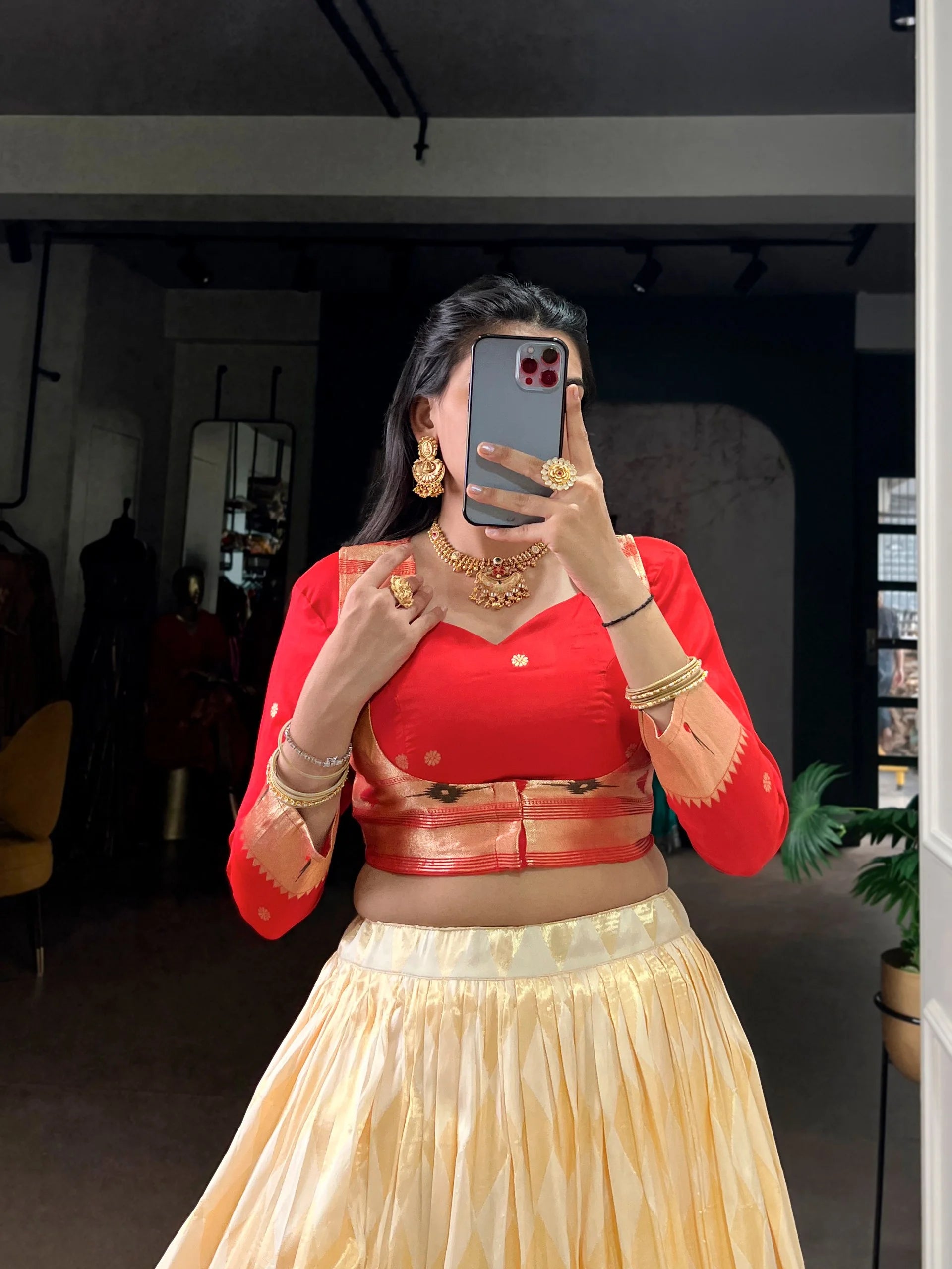 Royal Look Paithani Lehenga with Stitched Blouse & Koti