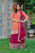 Designer Eid Wear Faux Georgette Top Plazo Dupatta Set